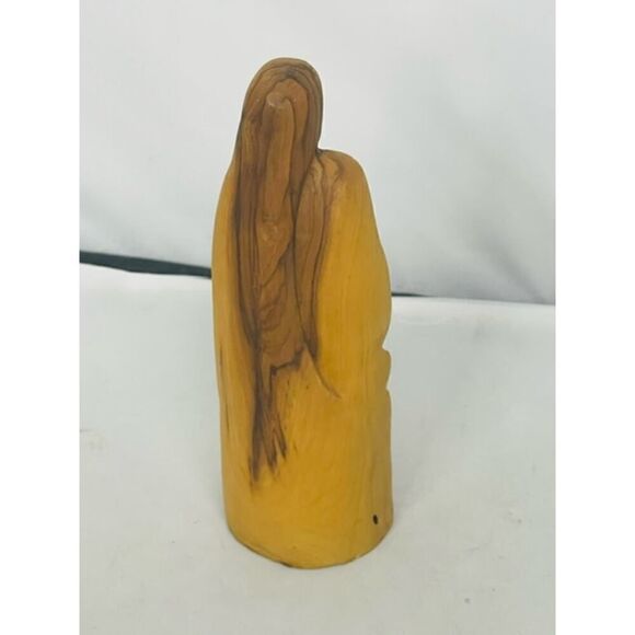 Holy Family Mary Joseph Jesus Carved Olive Wood Sculpture 6.25" - Picture 3 of 6